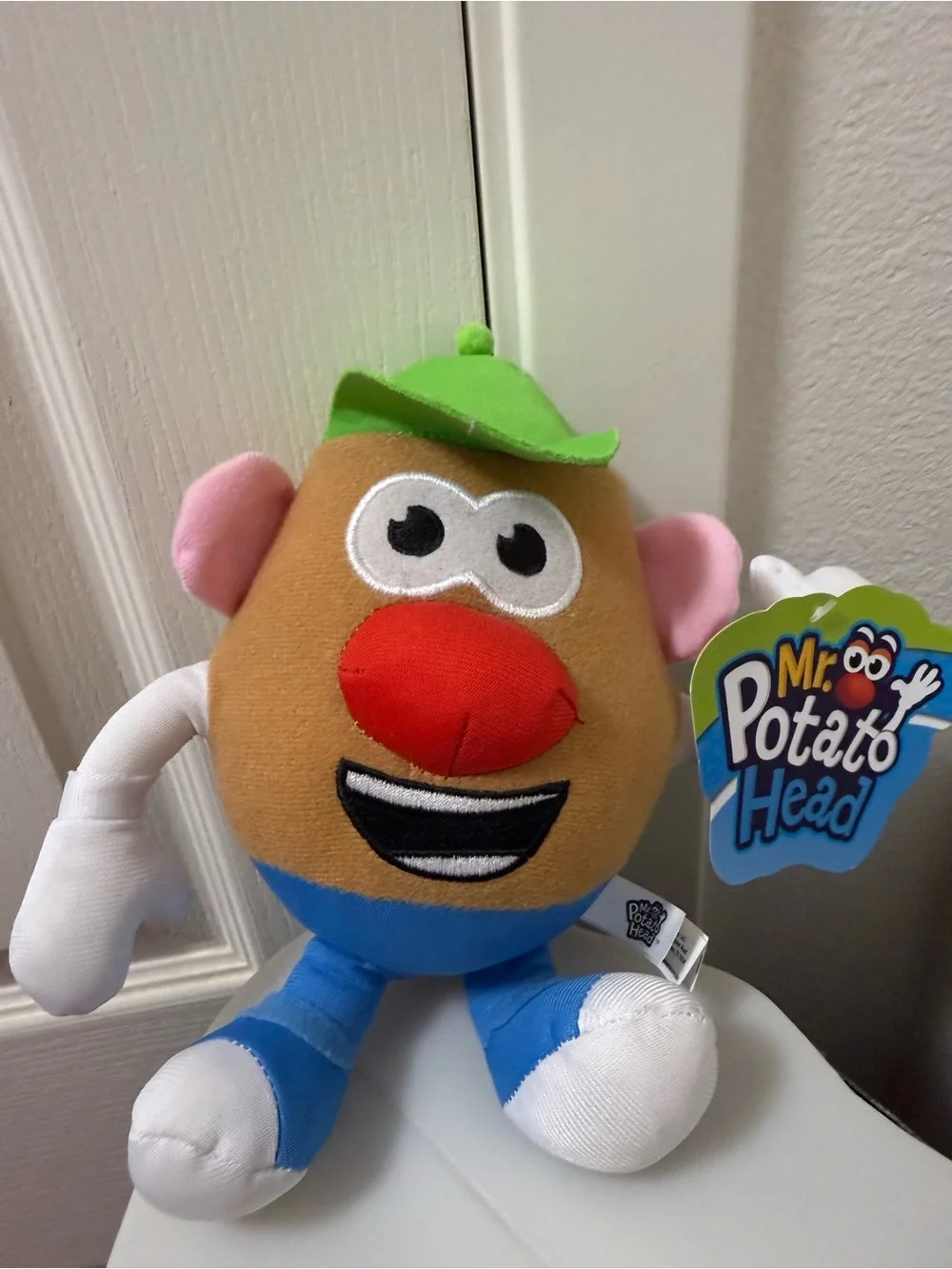 Mr. Potato Plush Toy with Green Hat and Red Nose